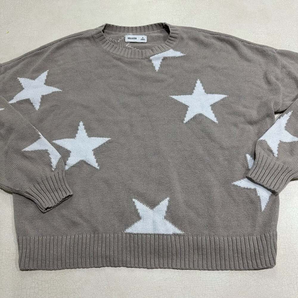 Hollister Star beige Sweater NWOT Hollister Co. M
